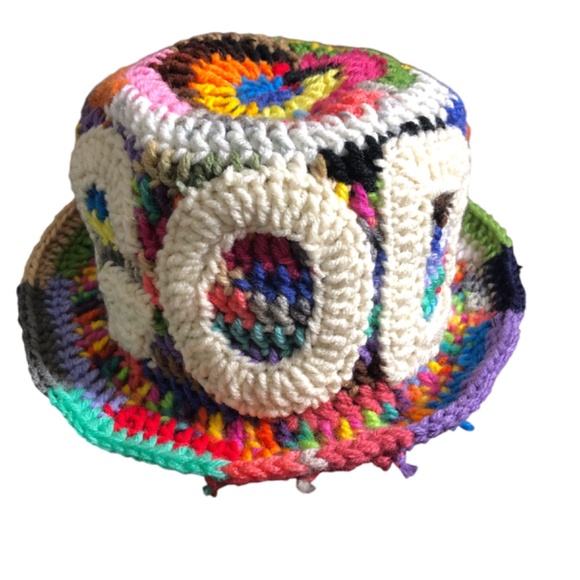 Crochet Multi Color Bucket Hat Bandana  Boho Handmade Crochet Spiritual Vibes main image 16